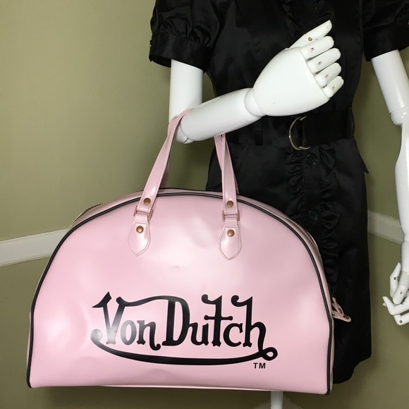 Von Dutch Handbags - Von Dutch Bowler Bag in Pink, Purse, Bag Weekender